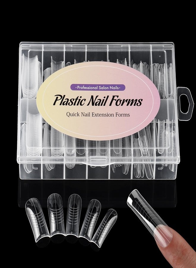 NMKL38 Diy 140PCS Clear Dual Nail Forms Full Cover Nail Mold Tips Arched Almond Acrylic Nail Extension Tools for Poly Gel Nail Art Salon (TI20F) - Image 4